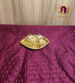 Brass Shanku Two Cup Kumkum Box 5.7 Inch