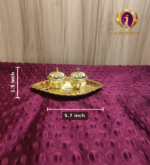 Brass Shanku Two Cup Kumkum Box 5.7 Inch measurements