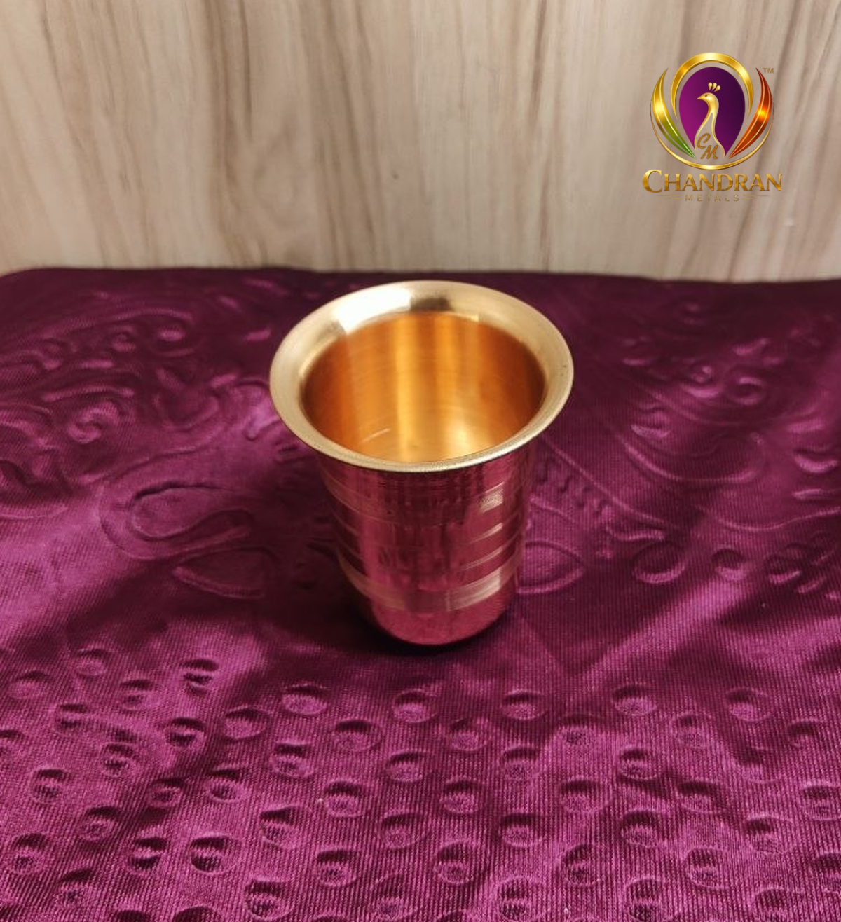 Copper Glass Tumbler 3.2 Inch top view