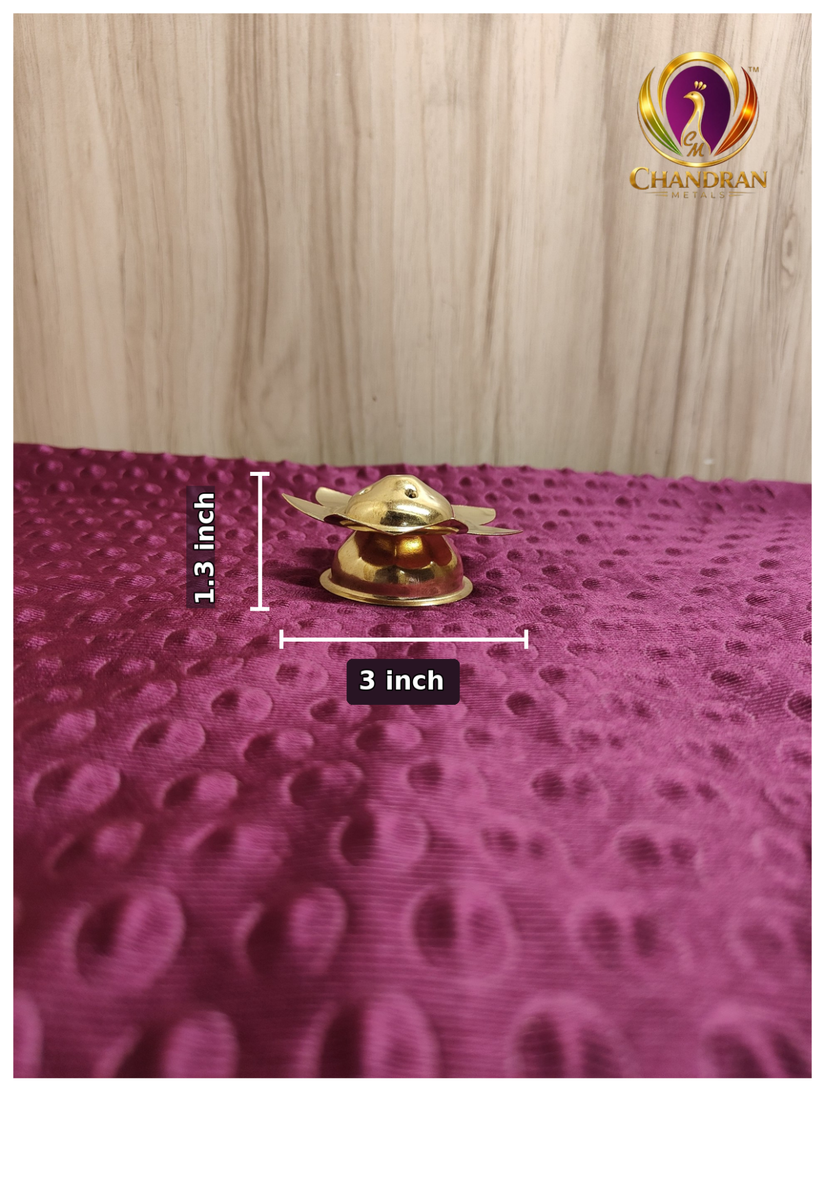 Brass Lotus Agarbatti Stand 1.3 Inch height and length measurements