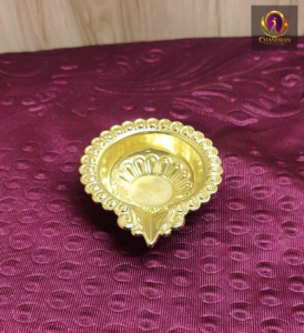 Brass Lakshmi Deepam 4 inch - Size 5 2 Brass Lakshmi Deepam 4 inch