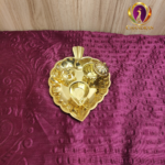 Brass Leaf Shaped Pooja Set 1.5 Inch front