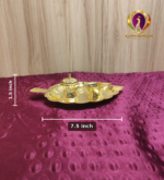 Brass Leaf Shaped Pooja Set 1.5 Inch measurements