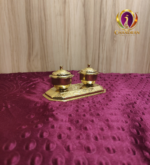 Brass Haldi Kumkum Holder Box With Lid and Base Tray 2.2 Inch view
