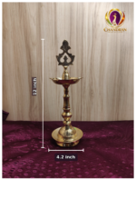 Brass Kashi Kollam Kuthu Vilaku 12 inch measurements
