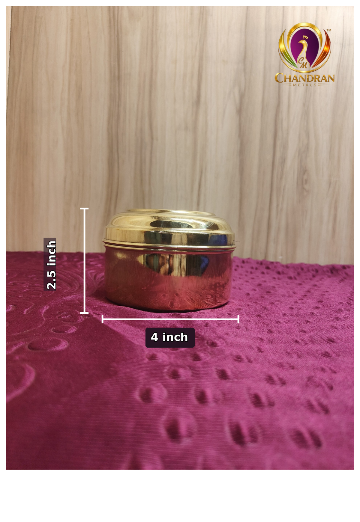 Brass Rim Jim Box 2.5 inch height and length measurements