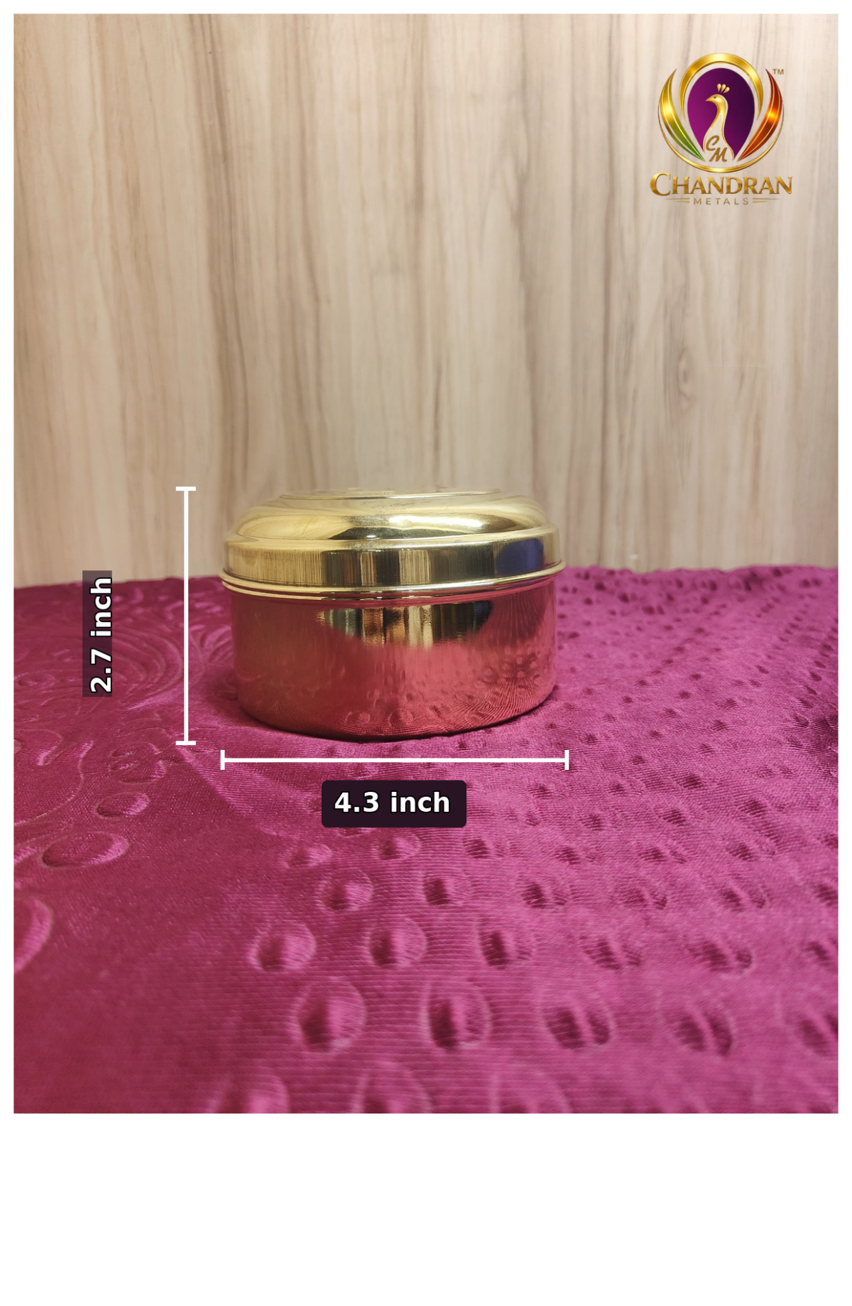 Brass Rim Jim Box 2.7 inch measurements